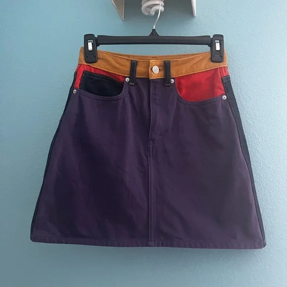 CALVIN KLEIN JEANS Color Block Denim Skirt - Picture 2 of 5